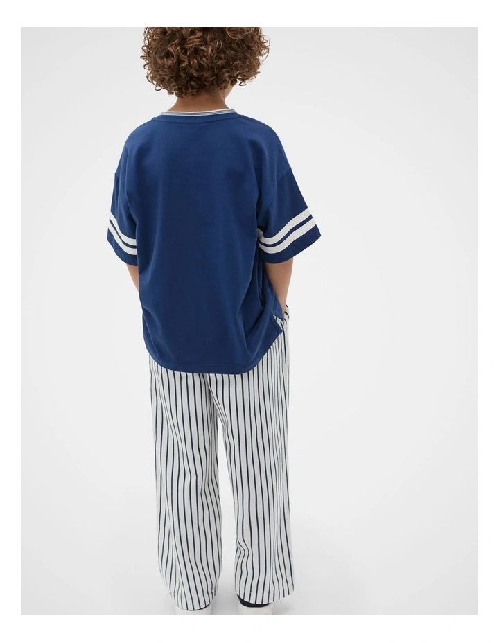 Sports Stripe Logo Tee in French Navy image 2