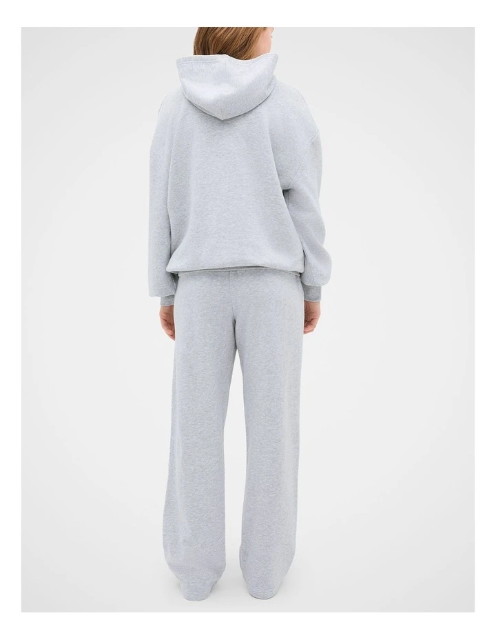 Logo Embroidered Hoodie in Cloud Grey Marle image 2