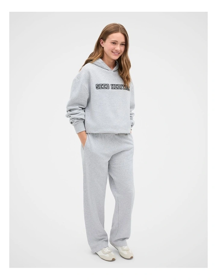 Logo Embroidered Hoodie in Cloud Grey Marle image 4