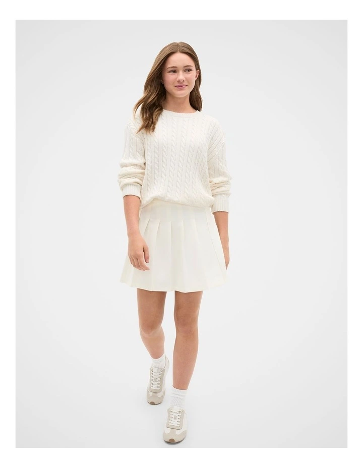 Relaxed Cable Knit Sweater in Classic Cream image 4