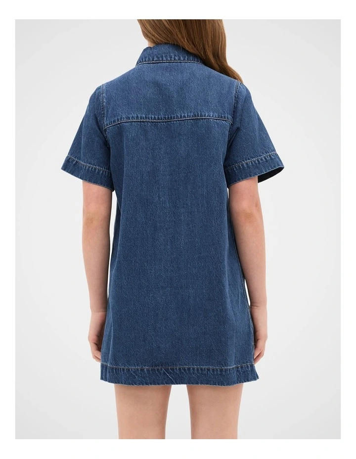 Collar Denim Dress in Ink Wash image 2