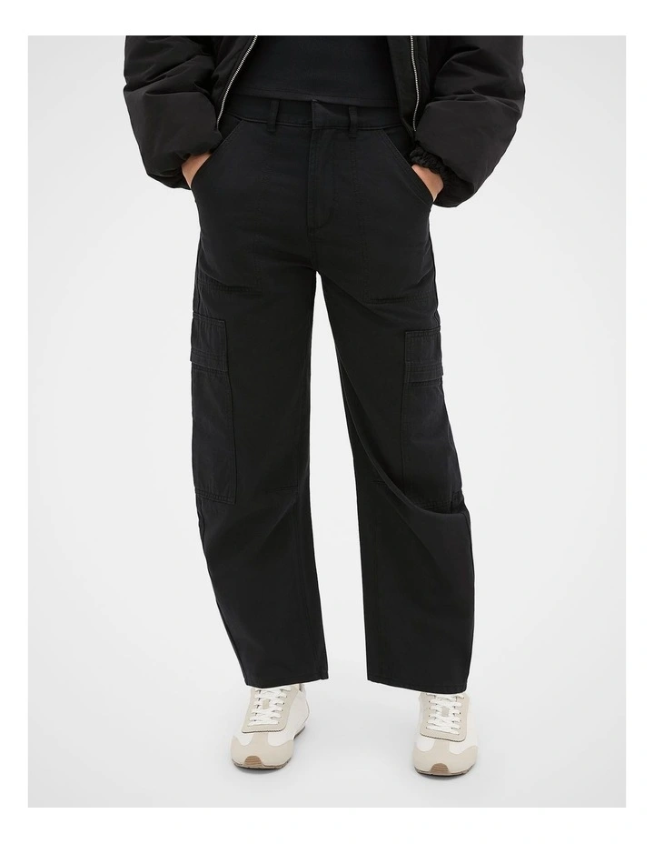 Tapered Cargo Pant in Black image 1