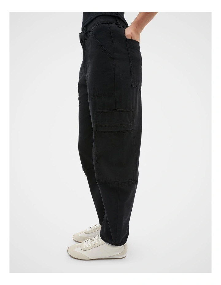 Tapered Cargo Pant in Black image 4