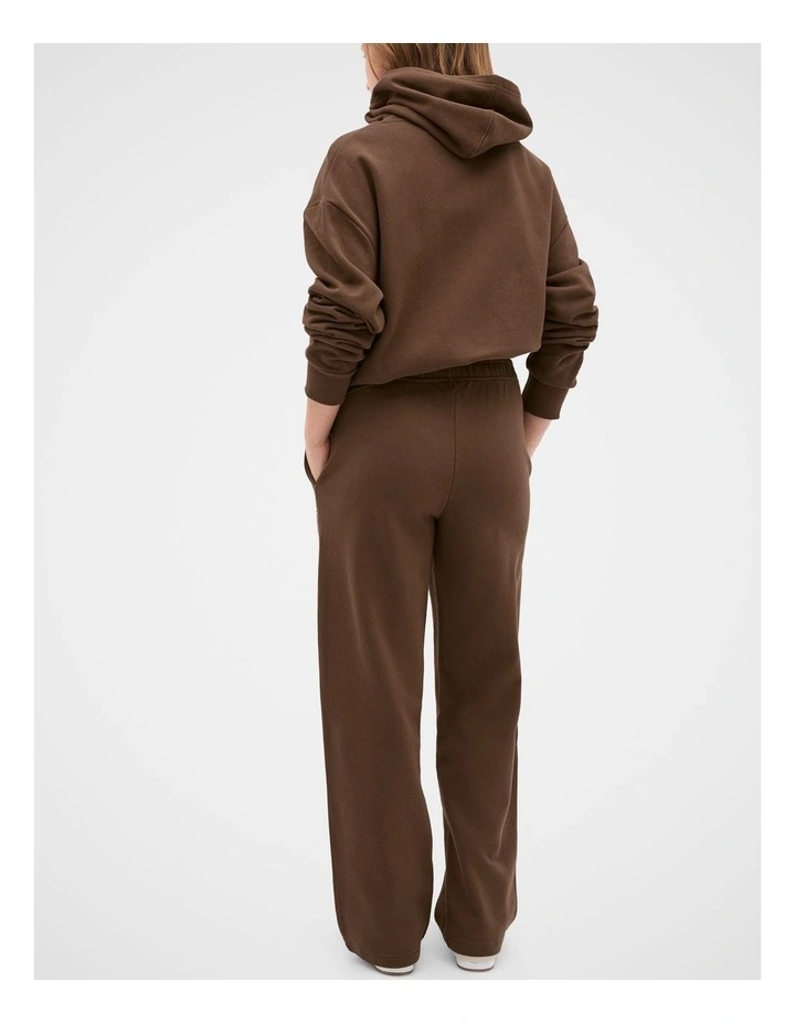 Roll Waist Logo Track Pant in Chocolate image 2