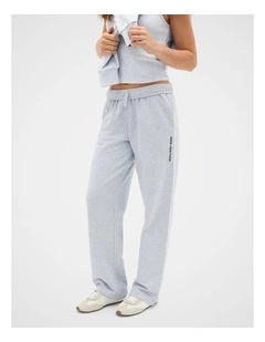 Roll Waist Logo Track Pant in Cloud Grey Marle