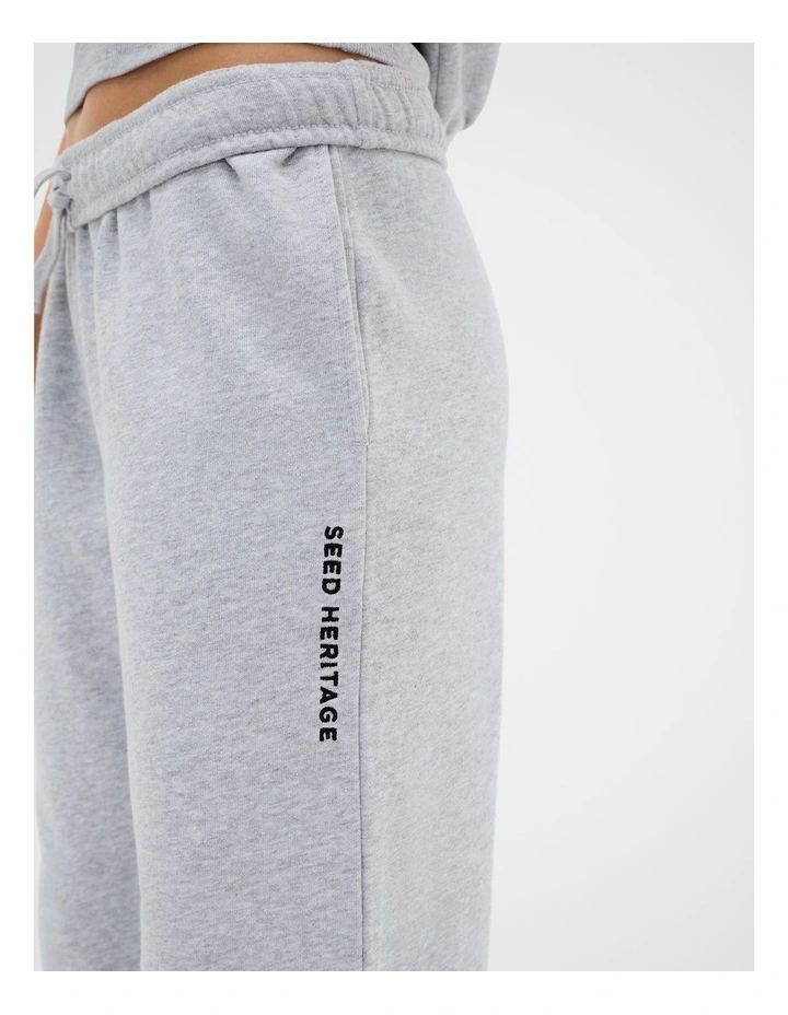 Roll Waist Logo Track Pant in Cloud Grey Marle image 3