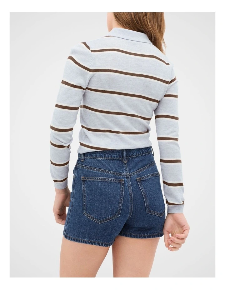 Panelled Denim Skort in Ink Wash image 2