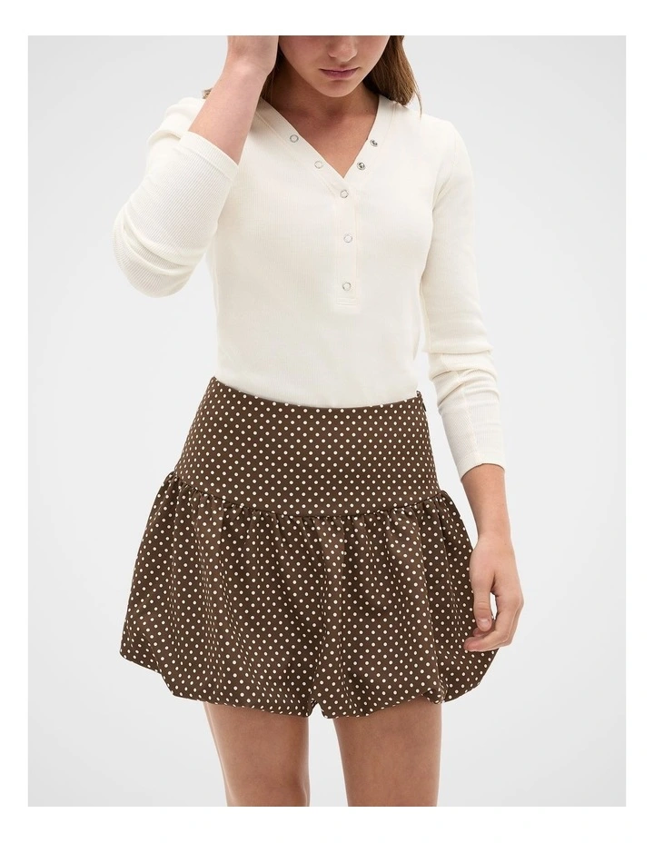 Spot Bubble Skort in Chocolate image 1
