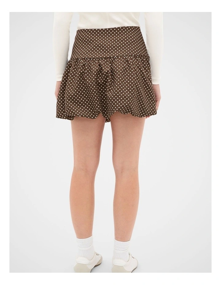 Spot Bubble Skort in Chocolate image 2
