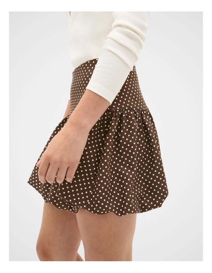 Spot Bubble Skort in Chocolate image 4