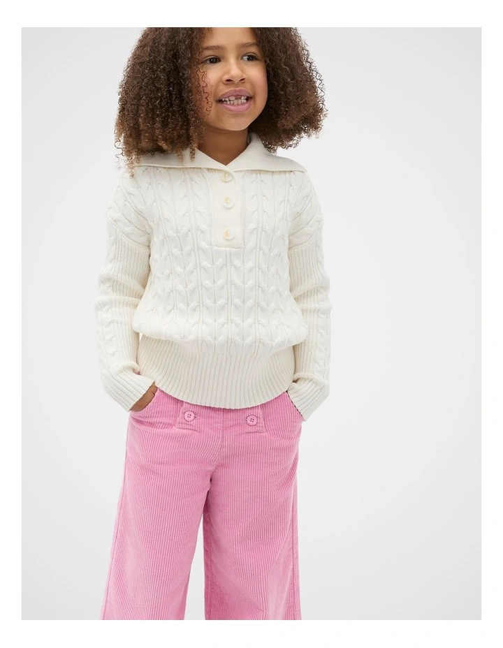 Cable Knit Sweater in Cream image 1