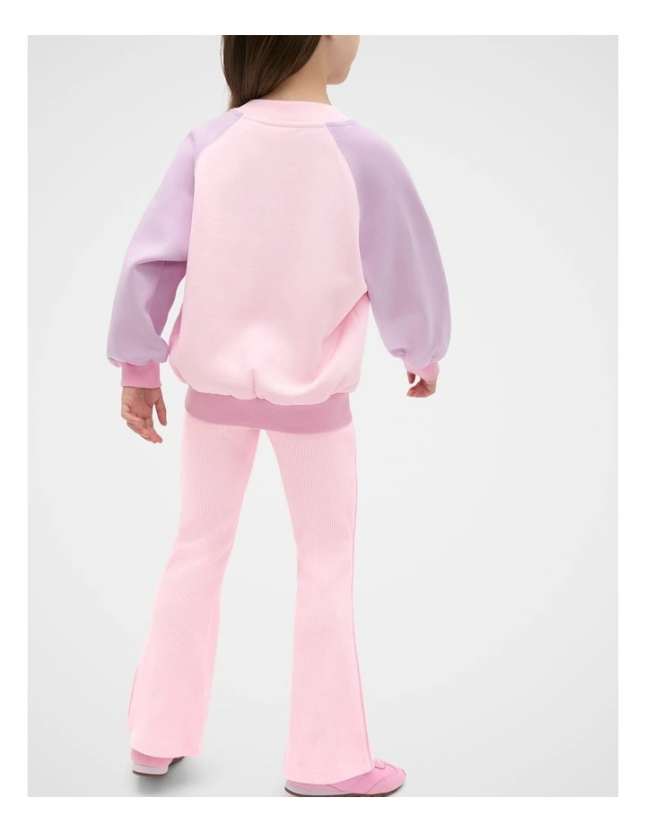 Colour Block Logo Sweat Top in Pink image 2