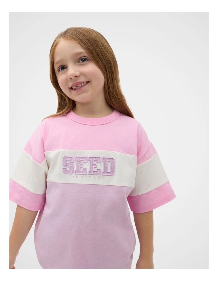 Colourblock Logo Tee in Multi image 3