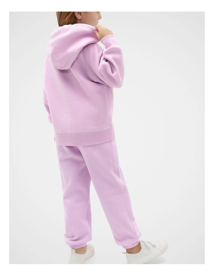 Contrast Stitch Hoodie in Pink image 2