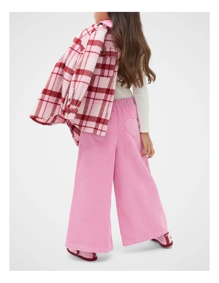 Cord Button Pant in Pink image 2