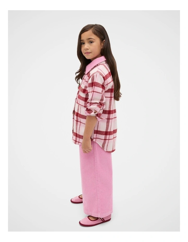 Cord Button Pant in Pink image 3