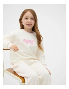 Core Logo Sweat Top in Cream