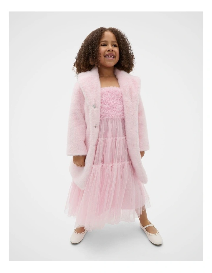 Faux Fur Coat in Pink Lemonade image 1