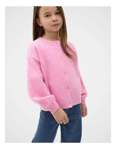 Fluffy Knit Cardigan in Pink