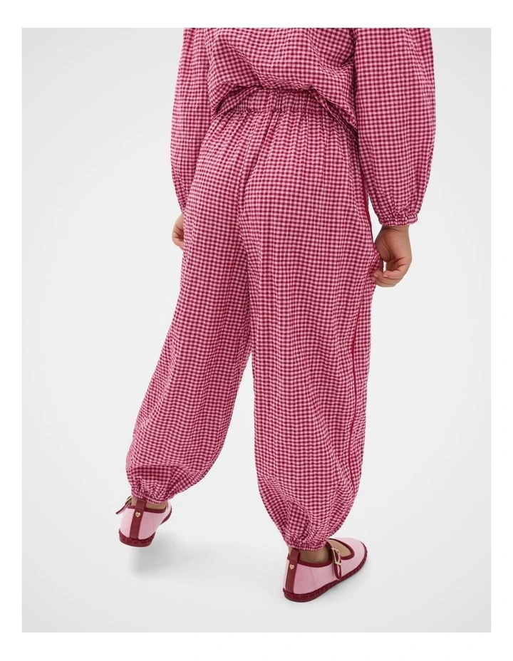 Gingham Balloon Pant in Red image 2