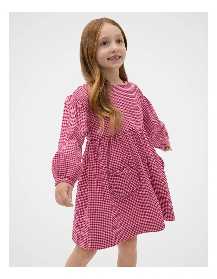 Gingham Dress in Red image 1