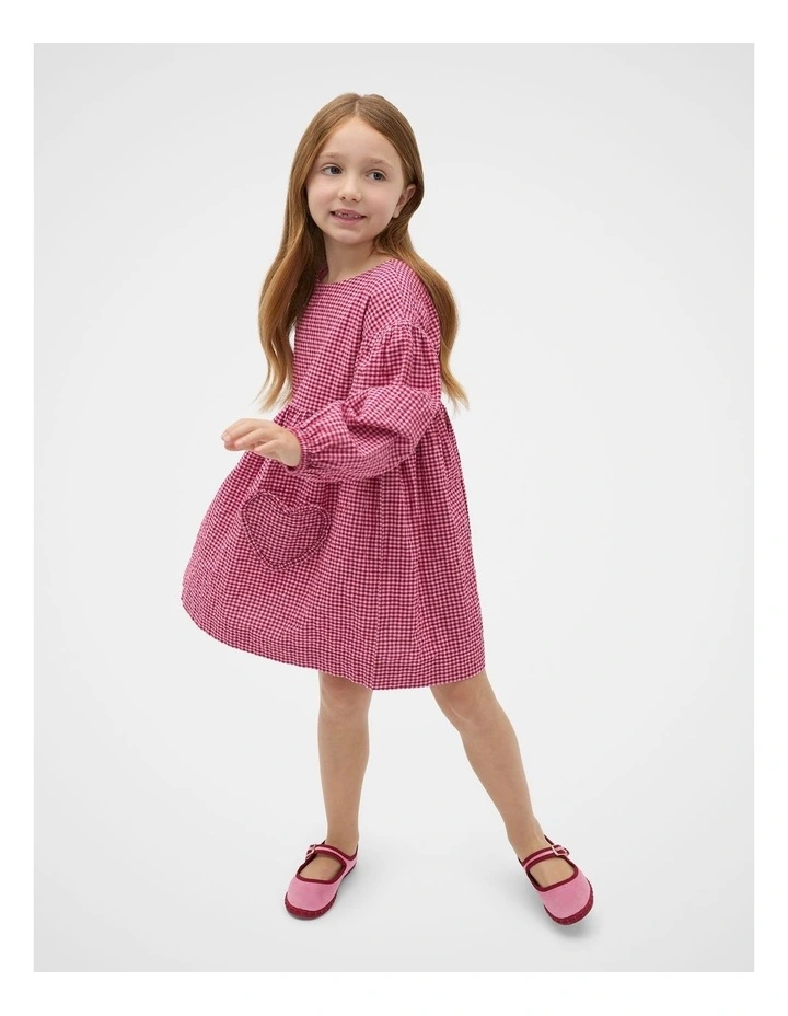 Gingham Dress in Red image 3