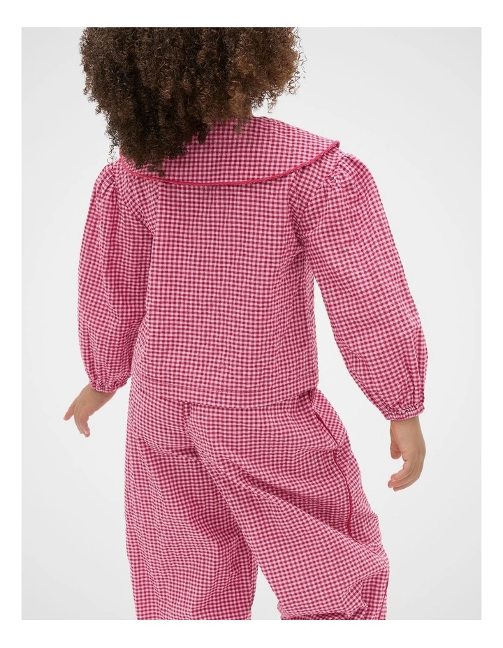 Heart Collar Top in Red image 2