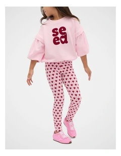 Heart Legging in Pink