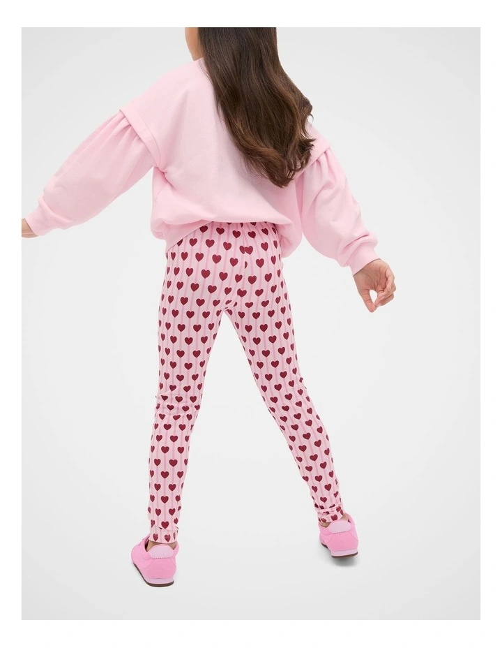 Heart Legging in Pink image 2