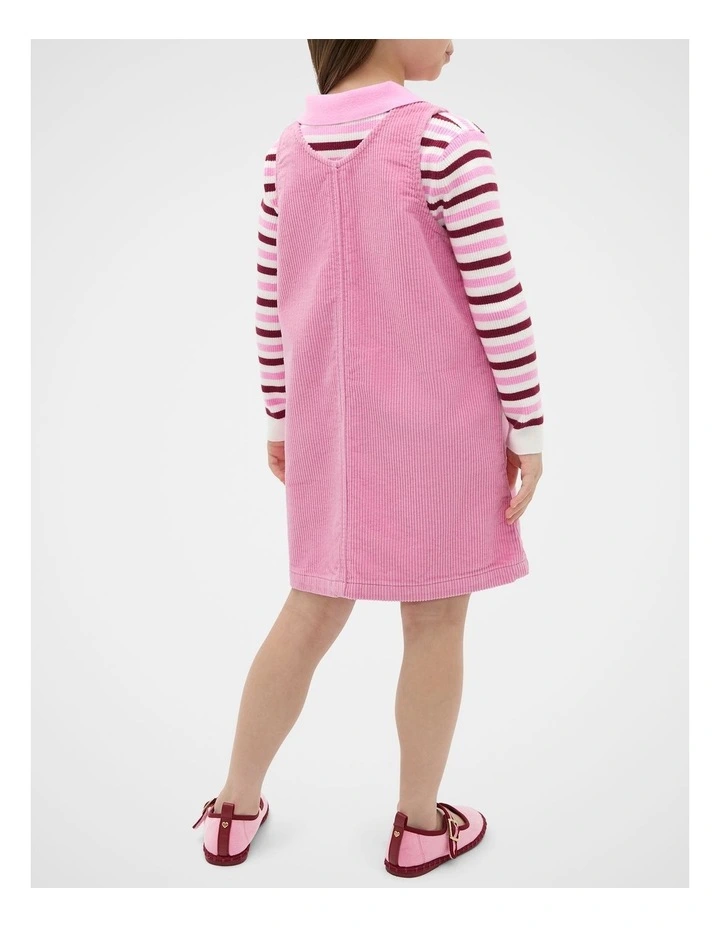 Heart Pocket Pinafore Dress in Pink image 2