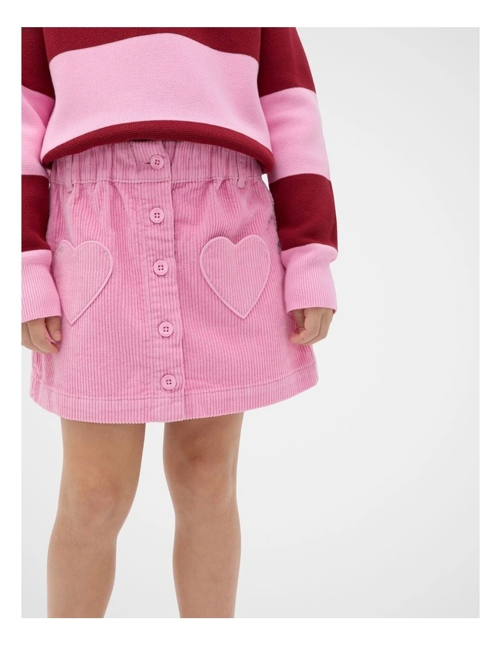 Heart Pocket Skirt in Candy Pink image 3