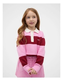 Rugby Knit Jumper in Red