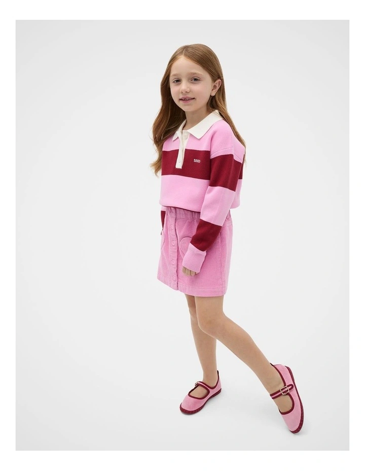 Rugby Knit Jumper in Red image 3