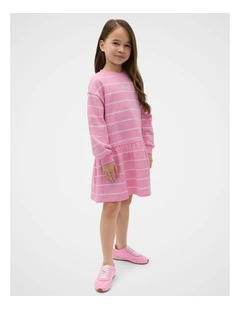 Logo Stripe Dress in Pink