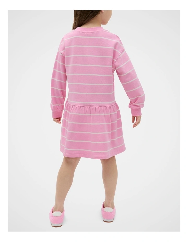 Logo Stripe Dress in Pink image 2