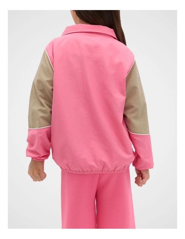 MD Colour Block Spray Jacket in Bubblegum Pink image 2