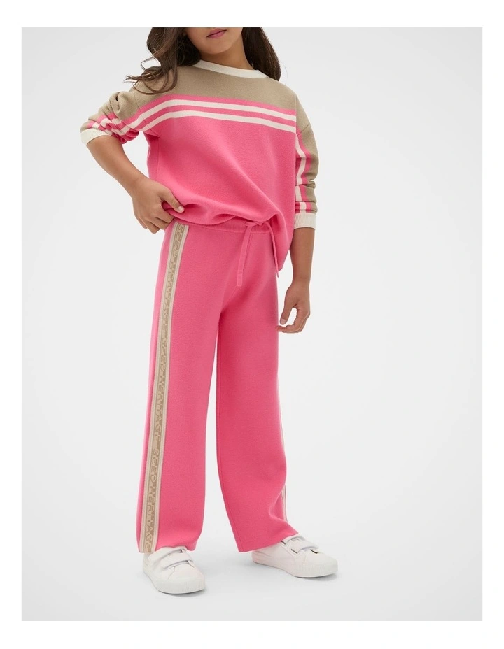 MD Side Stripe Knit Pant in Bubblegum Pink image 1