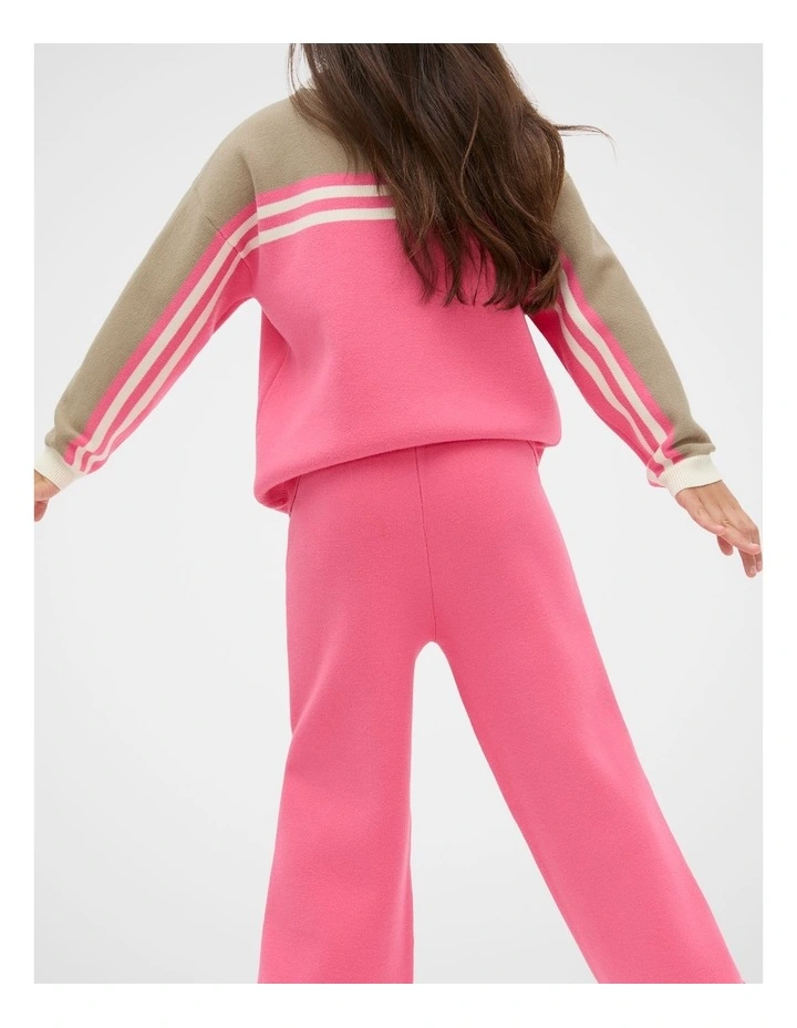 MD Side Stripe Knit Pant in Bubblegum Pink image 2