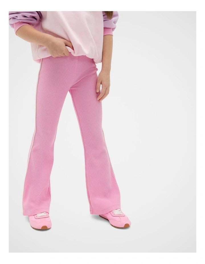 Piped Kick Flare Pant in Pink image 1