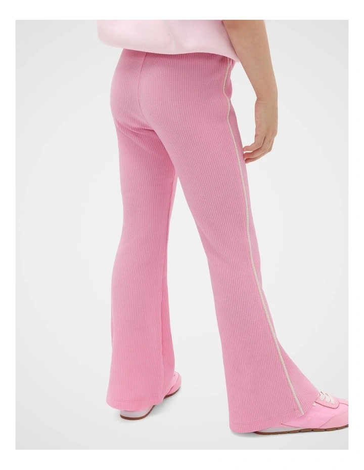 Piped Kick Flare Pant in Pink image 2