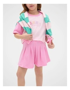 Pleat Skort in Candy Pink