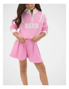 Pleat Skort in Candy Pink