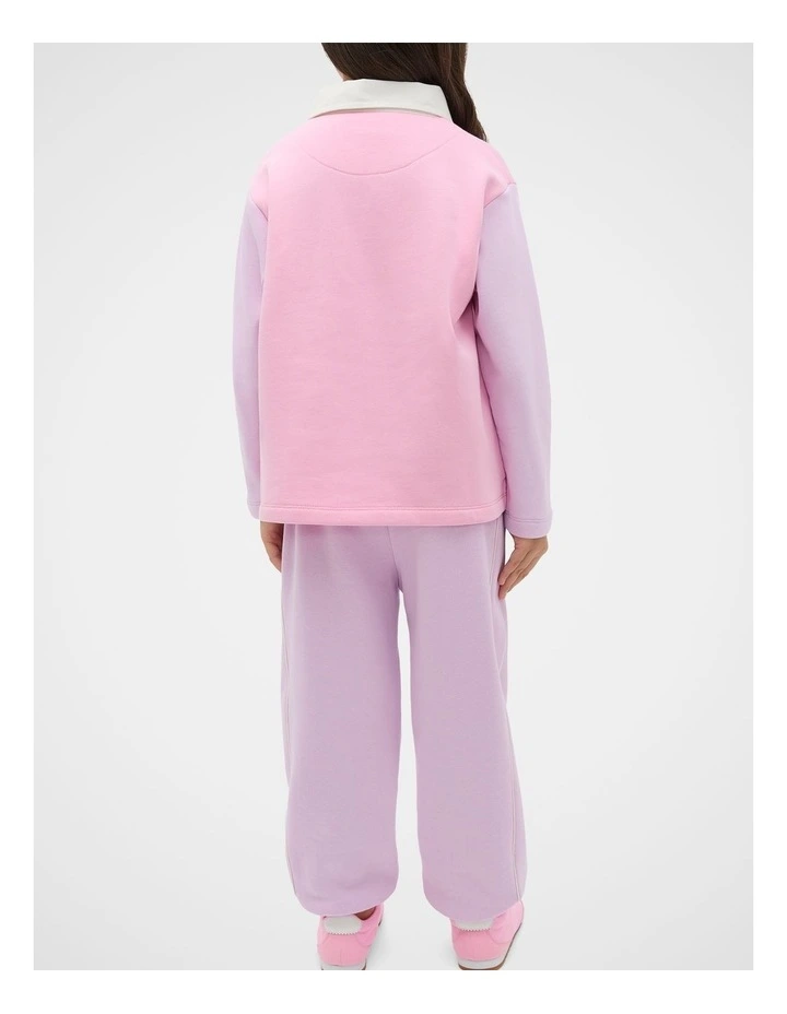 Rugby Sweat Top in Pink image 2