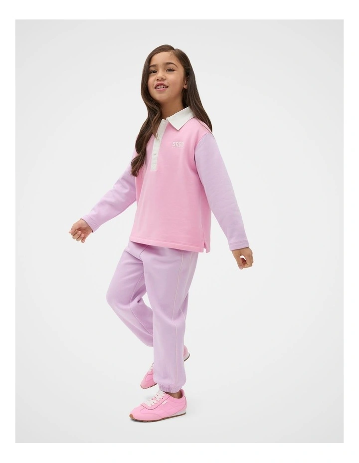 Rugby Sweat Top in Pink image 3