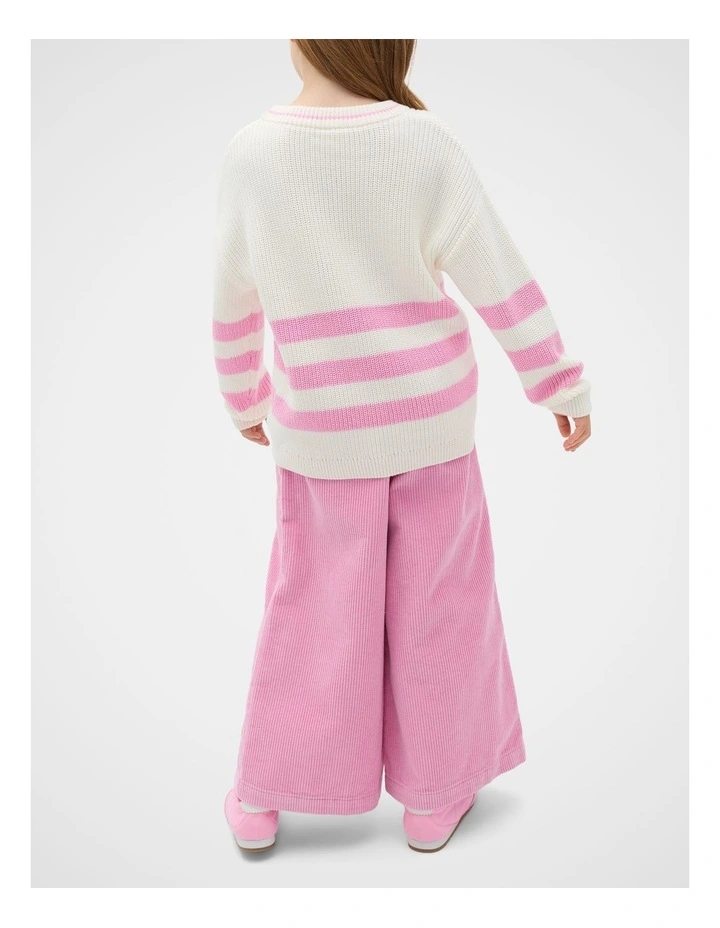 Sporty Knit Sweater in Cream image 2