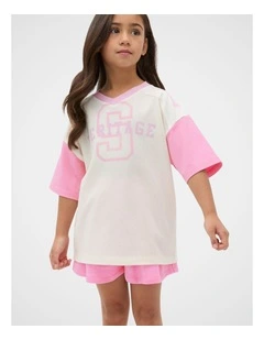 Sporty Mesh Tee in Cream