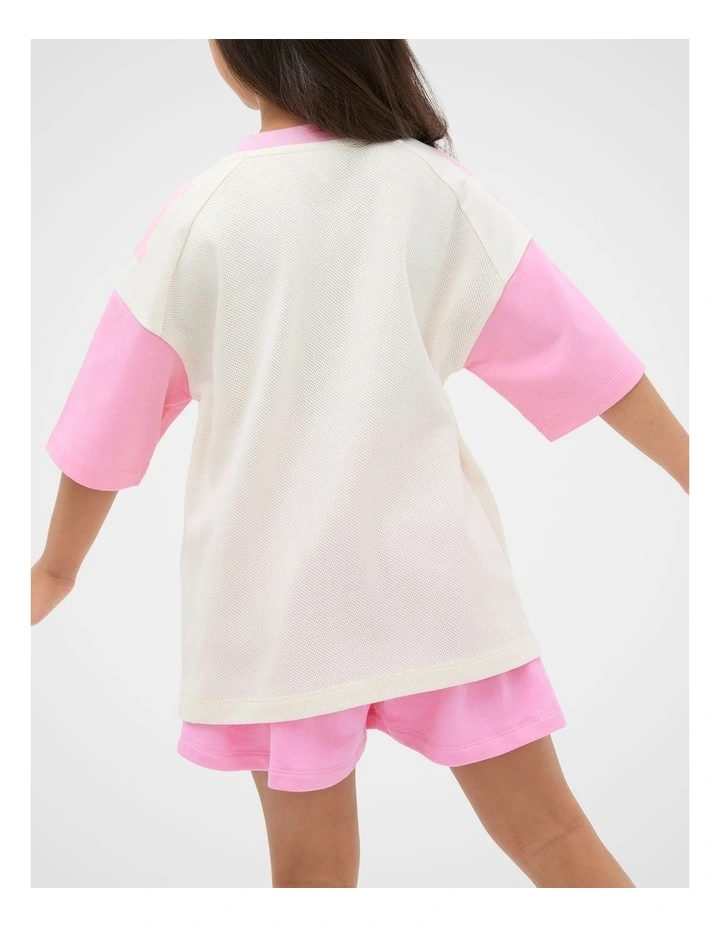 Sporty Mesh Tee in Cream image 2