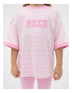 Stripe Logo Tee in Multi