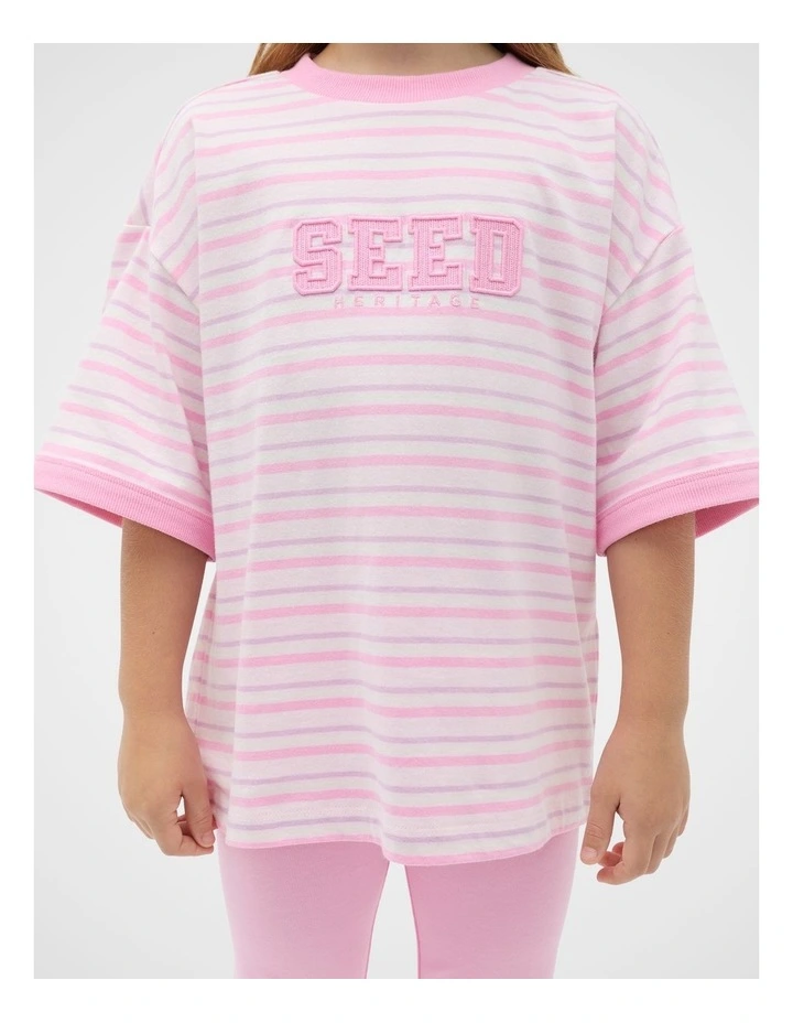 Stripe Logo Tee in Multi image 1