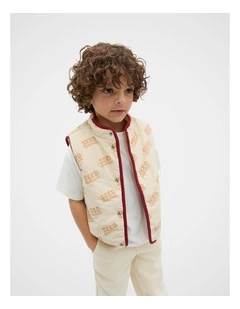 Polar Fleece Reversible Vest in Moonstone